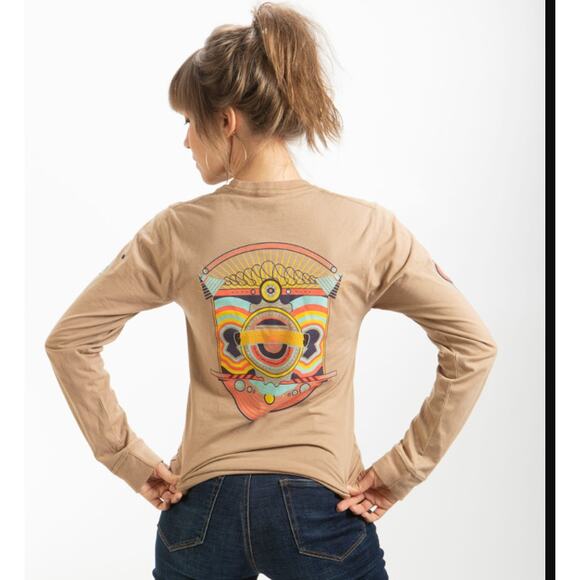 Meow Wolf Experience Tube Long Sleeve Tee Size XL Tan Unisex - Picture 2 of 9